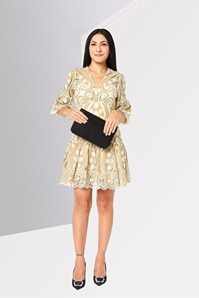 SANDRO Women Eyelet Mini Dress, Multicolor