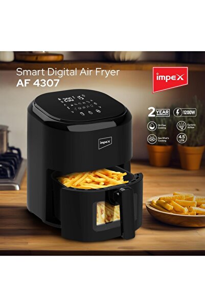 İMPEX AF 4307 Air Fryer, 4.5 L, 1200W, Black