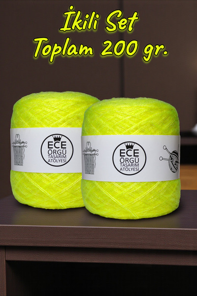 Ece Örgü Tasarım Atölyesi Fir de tricotat din lână angora, în trei straturi, ...