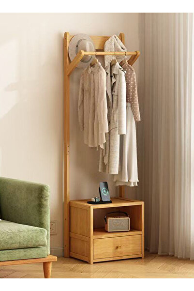 cozynestneedle حامل معاطف مستقل من الخشب الصلب مع رف تخزين