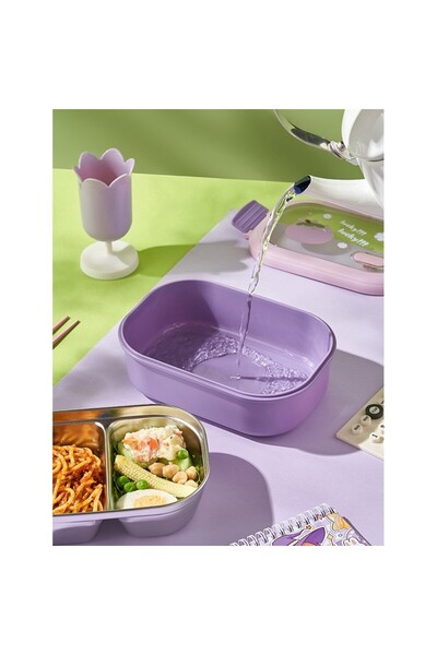 Flippy Lunch/Snack Box, 2 Compartments, PP, 1000 mL, 22.5x14.5x8 cm, Purple