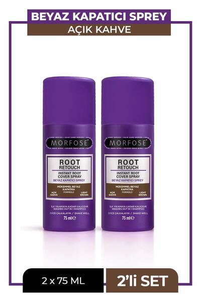 Morfose Beyaz Kapatıcı Sprey 75 ml Açık Kahverengi Saçlar 2 li Set
