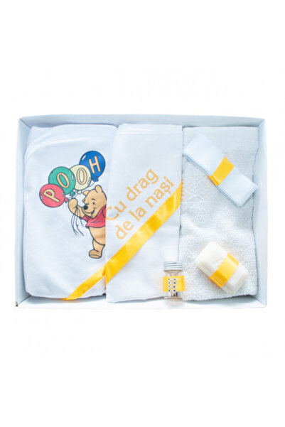 OEM Set personalizat pentru botez, format din 6 piese „Cu dragoste de la nași...