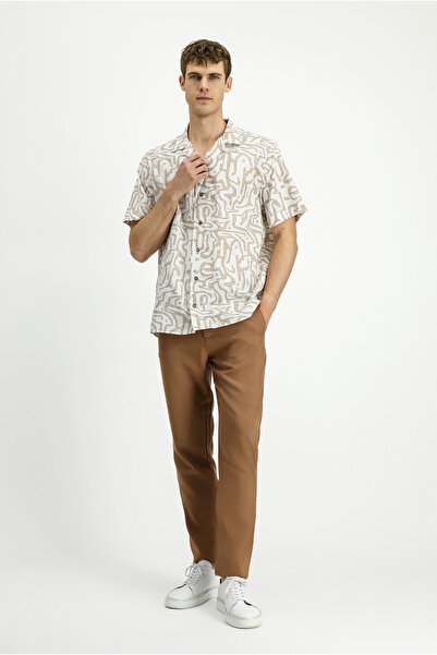 Kiğılı Slim Fit Slim Fit Elastic Waist Lyocell Canvas / Chino Trousers