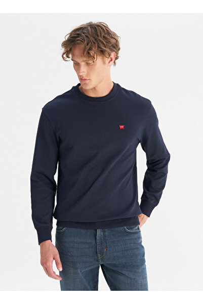 WRANGLER Bisiklet Yaka Lacivert Erkek Sweatshırt W2520255410 Lacivert Sweatshirt