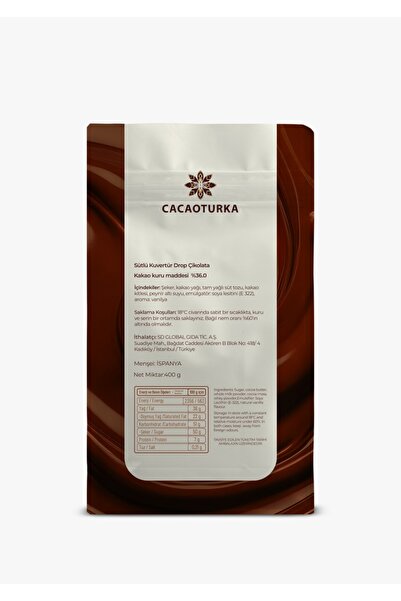 CACAOTURKA SÜTLÜ DROP ÇİKOLATA (0,4 KG)