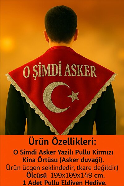 yener kına „Sada je vojnik“ Napisano, prekriveno crvenom hennom i šljokicama ...