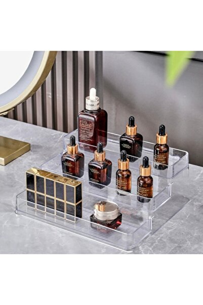 PUFO Shelf for presenting and organizing medicines and make-up products in steps, 3 levels, 25.5 cm