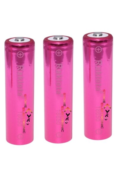 Stone Set 3 baterii Rakieta Stone® 18650 Li-ion, 3.7V 12000mAh, roz