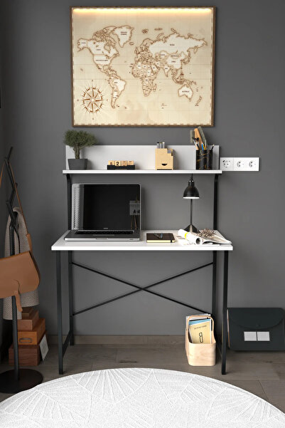 AWOX Parla Üstten Raflı Dekoratif Çalışma Masası 50x90 Cm