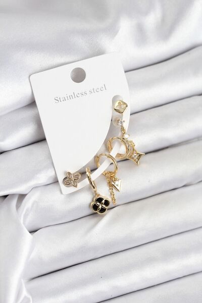 Skygo طقم أقراط نسائية من النحاس بلون ذهبي - TJ-BKP11217