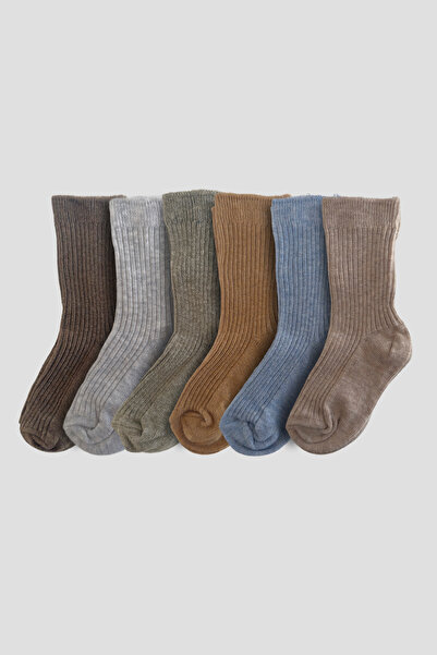 Defne Baby 5+1 Pair Premium Cotton Ribbed Patterned Baby Socks Set – Donut Collection