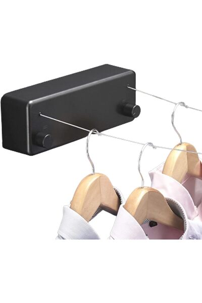 COOYA 2 Line Retractable Clothesline,Indoor Outdoor Wall Mounted Clothes Dryer Rope,Stainless Steel Line