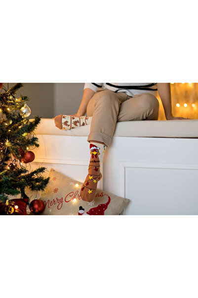 Pirin Hill Arty Socks Cotton Christmas Socks with Ecru Hen