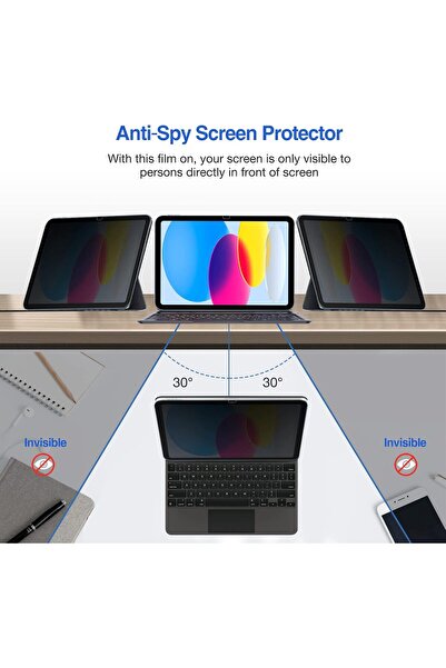 PROCASE واقي شاشة من الزجاج المقوى للخصوصية لجهاز iPad 10.9 (الجيل العاشر 2022) A2696/A2757/A2777، أحمر