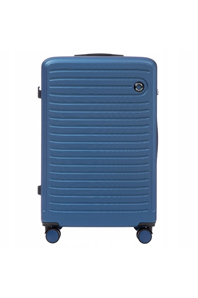 WINGS BRAND Geantă de voiaj WINGS COOT, mare, albastră, din ABS, cu 4 roți, 28"