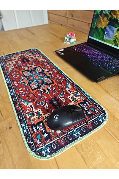 sgeteknoloji Sge Technology 70X30 cm Phosphorescent Stitched Decorative Carpet Anti-Slip Base Speed Surface Gamer Mouse Pad