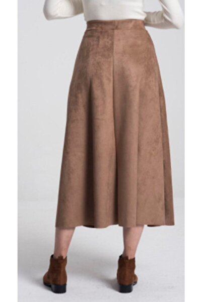 ALMİNA Suede Kiloş Long Skirt, Suede Mevlana Skirt