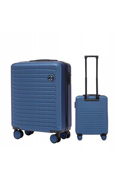 WINGS BRAND Valiză de cabină WINGS COOT 20" albastră - ABS, 4 roți, încuietoare TSA