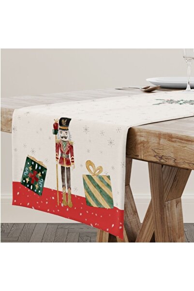 Lenjerii Deosebite Christmas cotton tablecloth 40x200cm with nutcracker, Nutker