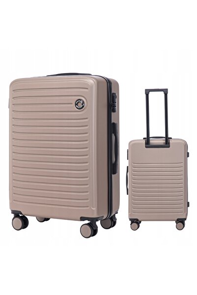 WINGS BRAND Valiză de călătorie WINGS COOT XL de 24", 4 roți, încuietoare, culoare aurie șampanie