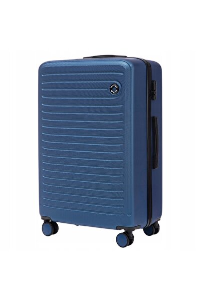 WINGS BRAND Geantă de voiaj WINGS COOT, mare, albastră, din ABS, cu 4 roți, 28"