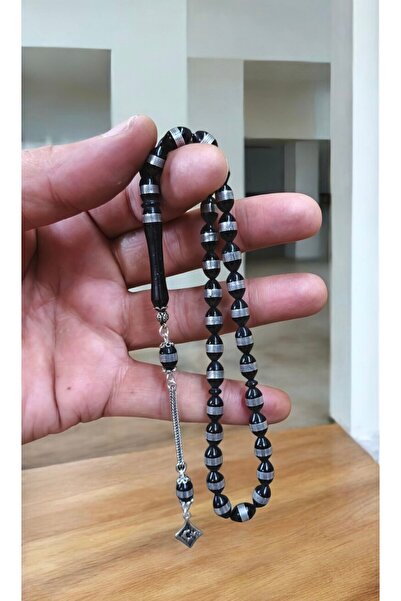 İnan Tesbih Silver Tassel Brass Wrap Model Barley Cut Prayer Beads
