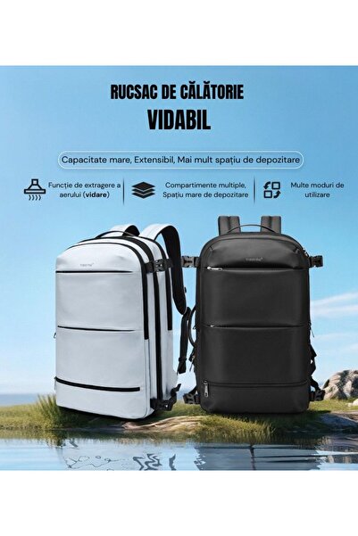 OEM Rucsac de Călătorie Vidabil cu Pompa, 30-60L, Compact, Cabina Avion, Extensibil, Albastru