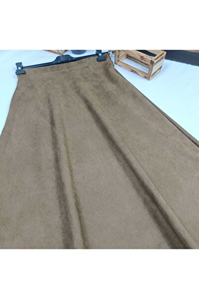 ALMİNA Suede Kiloş Long Skirt, Suede Mevlana Skirt