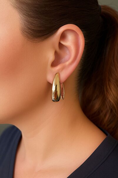TURBİJ أقراط نسائية عصرية على شكل قطرة ذهبية اللون