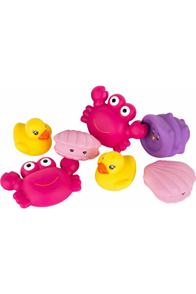Playgro Set of 7 bath animals, No holes, With carrying bag, BPA free, Playgro, Pink