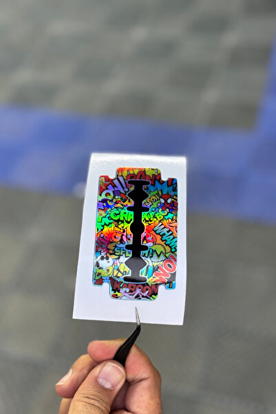 Banxtre Motor-Araba-Laptop için Hologramlı Jilet Stickerı1 (9CMX5CM) 1 Adet