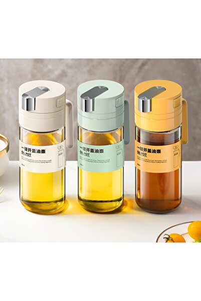 Flippy Oil Dispenser, Automatic Lid Open/Close with Gravity Induction, 550 ml, 12x7.6x20.5 cm, Yello