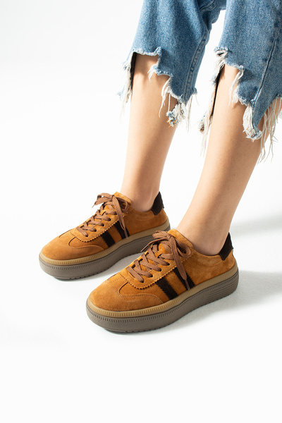 Getcho Γυναικεία αθλητικά παπούτσια Doak από γνήσιο δέρμα σουέτ, μαύρισμα