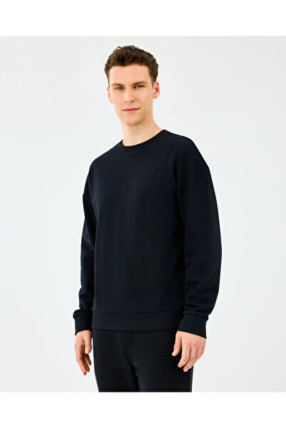 SKECHERS S2610015-3817 Crew Neck Erkek Sweatshirt Siyah