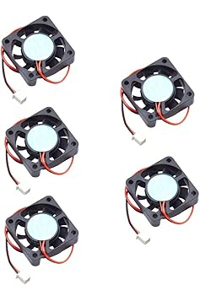 Reland Sun 5-Pack 40mm 4010 2-Pin DC 12V Small Black CPU Cooling Fans -