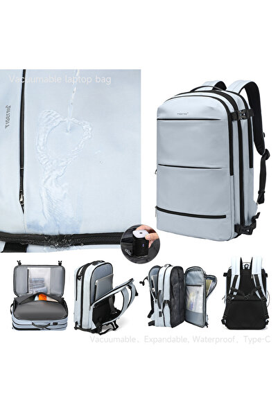 OEM Rucsac de Călătorie Vidabil cu Pompa, 30-60L, Compact, Cabina Avion, Extensibil, Albastru