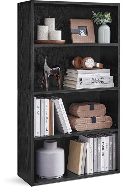Chulovs 4-Tier Freestanding Bookshelf 107.7 cm - Black