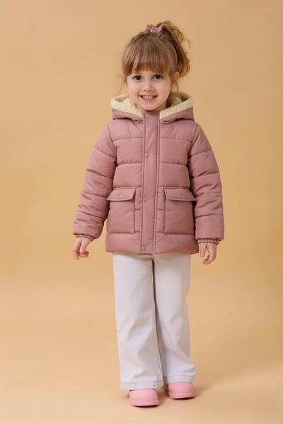 Perendi Παλτό για κορίτσια με γούνα με κουκούλα με κασκόλ – Gülkurusu