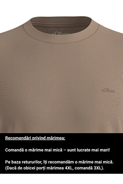 s.Oliver Big Sizes Men's big size T-shirt with scoop neck, 100% cotton, Brown