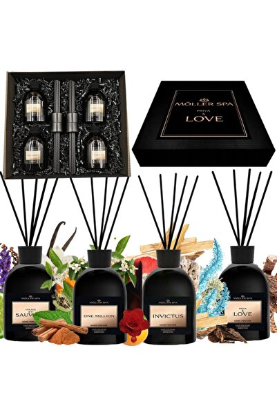 Moller SPA Gift pack for men 4x250 ml Premium room perfume - One Million, Sauvage, Love, Invictus