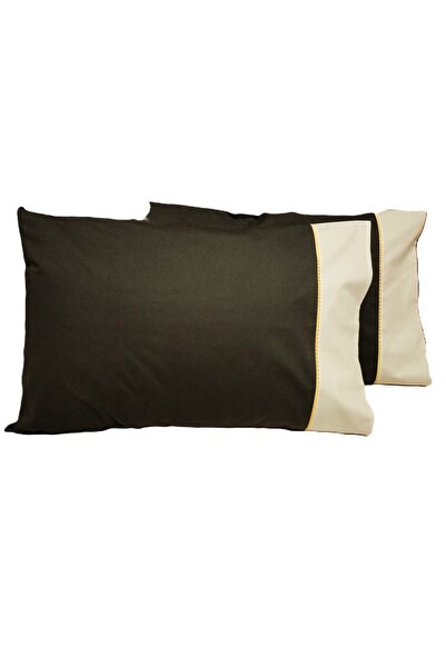 Casa Bucuriei Diamond embroidered bedding set for double bed, 6 pieces, cream/black, 100% cotton