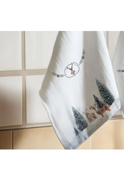 Lenjerii Deosebite Prosop de bucatarie Craciun cu reni, bumbac 100%, Deer