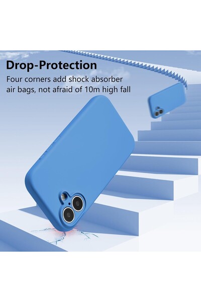 Flippy Προστατευτική θήκη για iPhone 16 Plus υγρή σιλικόνη μικροϊνών ασύρματης φόρτισης, μπλε