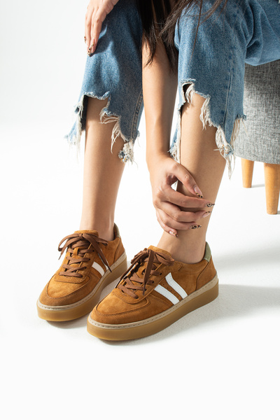 Getcho Γυναικεία αθλητικά παπούτσια από γνήσιο δέρμα σουέτ Moneas