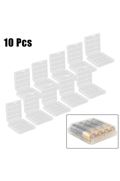 Choice 10pcs Battery Plastic Protecting Case Cover Holder AA/AAA Battery Storage Box Container Organizer...