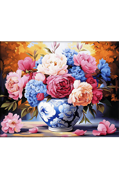 Krista Tablou pe pânză PM2002 Pictură pe numere, înrămată, 40x50 cm, Vază cu ...