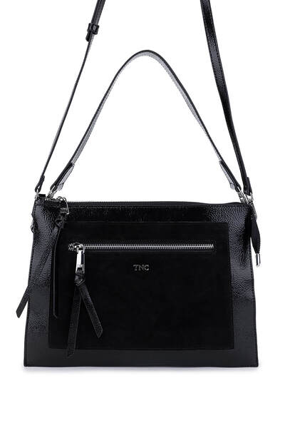 Tamer Tanca Kadın Suni Deri Siyah Kol Çantası