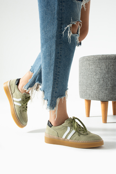 Getcho Γυναικεία αθλητικά παπούτσια από γνήσιο δέρμα σουέτ Moneas