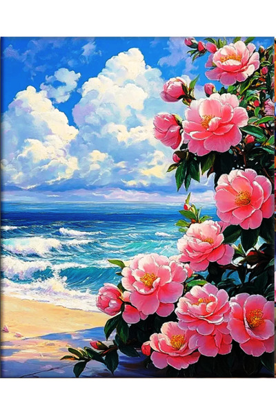 Krista Tablou pe pânză PM2003 Pictură pe numere, înrămată, 40x50 cm, Trandafi...